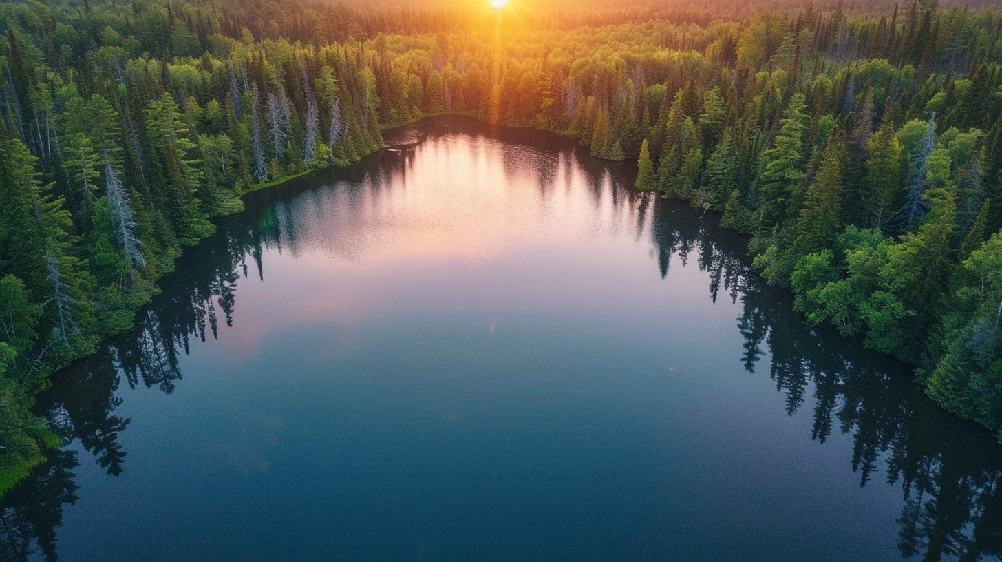 Free Serene Lake View Image - Sunrise, Lake, Forest | Download at StockCake