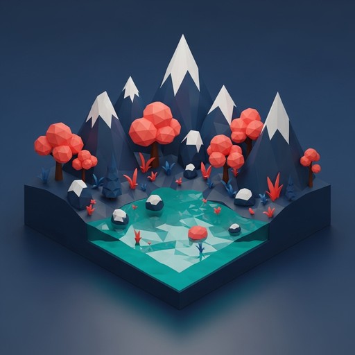 Isometric Rocks Diorama Free Geometric Nature Diorama Photo - Isometric, Lowpoly, Diorama ...