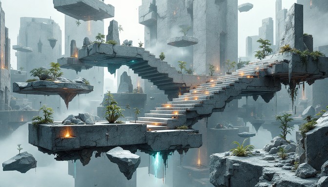 Free Gravity Defying Architecture Image - Surreal, Floating, Debris ...