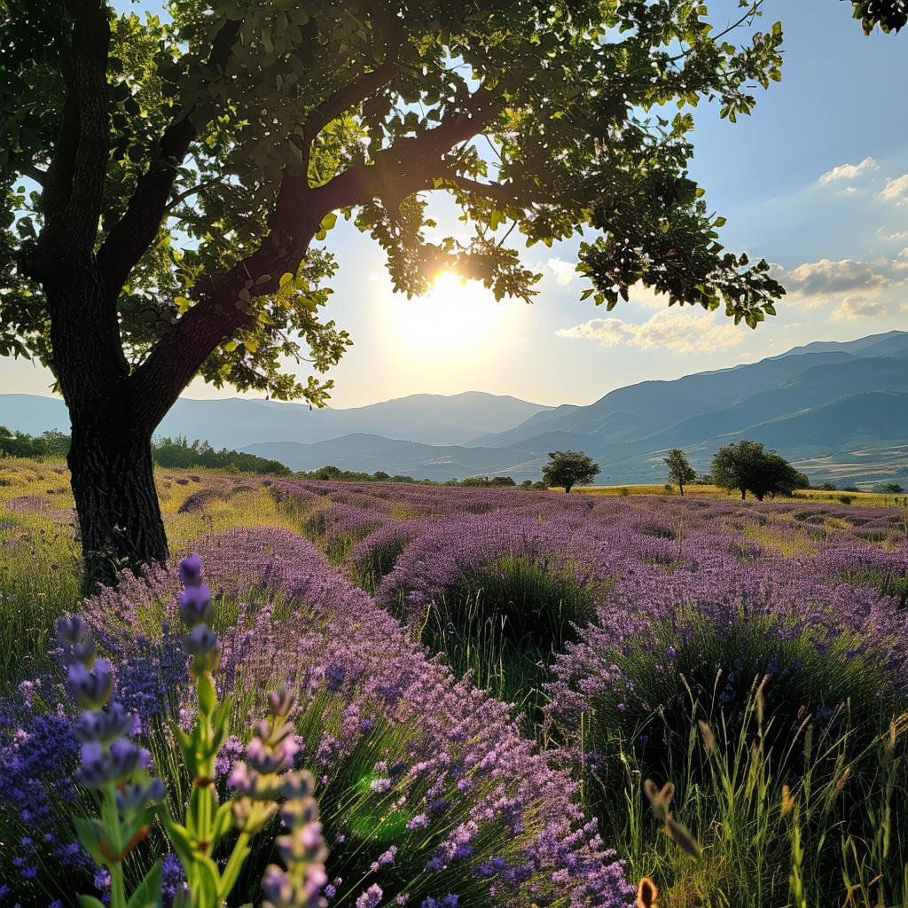 Free Lavender Field Sunset Image - Lavender, Sunset, Tree | Download at ...