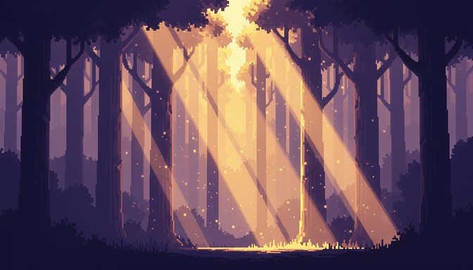 Free Divine Forest Light Image - Forest, Pixel, Art | Download at StockCake