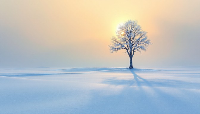 Free Solitary Winter Dawn Image - Winter, Sunrise, Tree | Download at ...