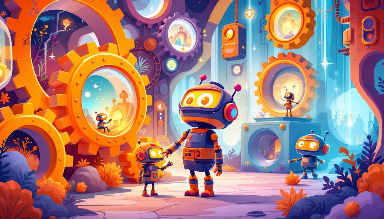 Free Robots' Magical Playground Image - Robots, Explorers, Children ...