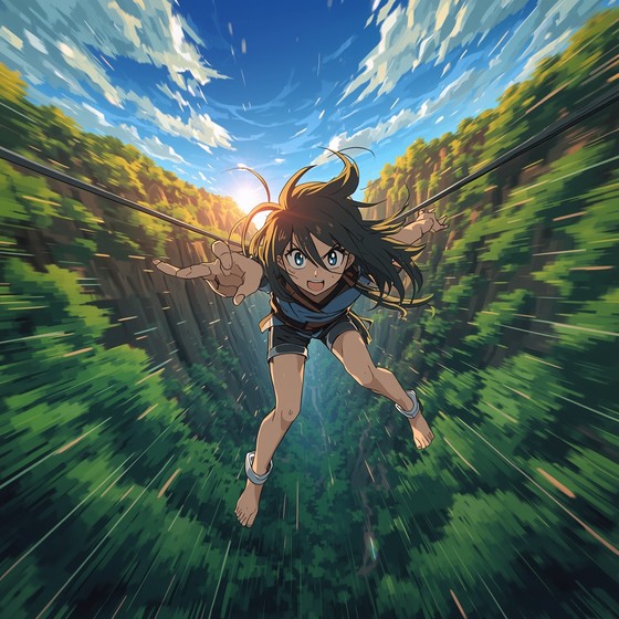 Free Anime Adventure Soaring Image - Anime, Adventure, Zip-lining ...