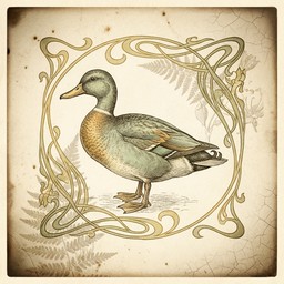 ヴィンテージのアヒルの肖像画の画像をダウンロード - アヒル