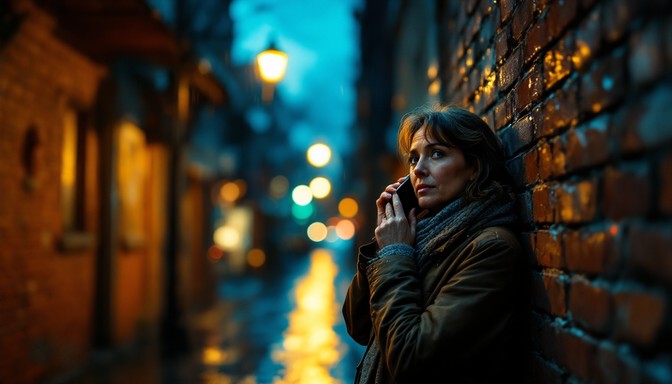 Free Rainy Urban Call Image - Woman, Female, Phone | Download at StockCake