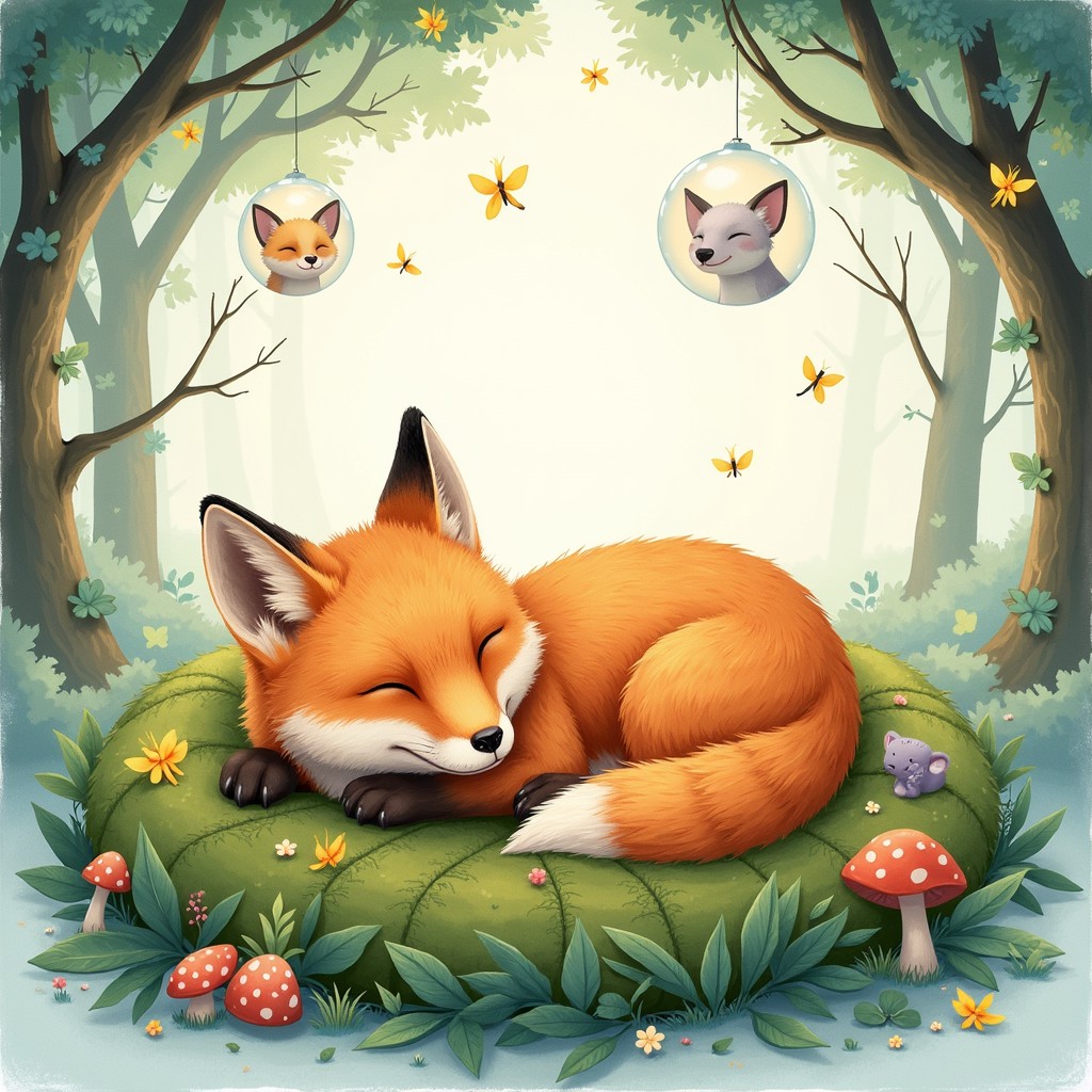 Free Enchanted Forest Nap Image - Fox, Sleeping, Woodland | Download at ...