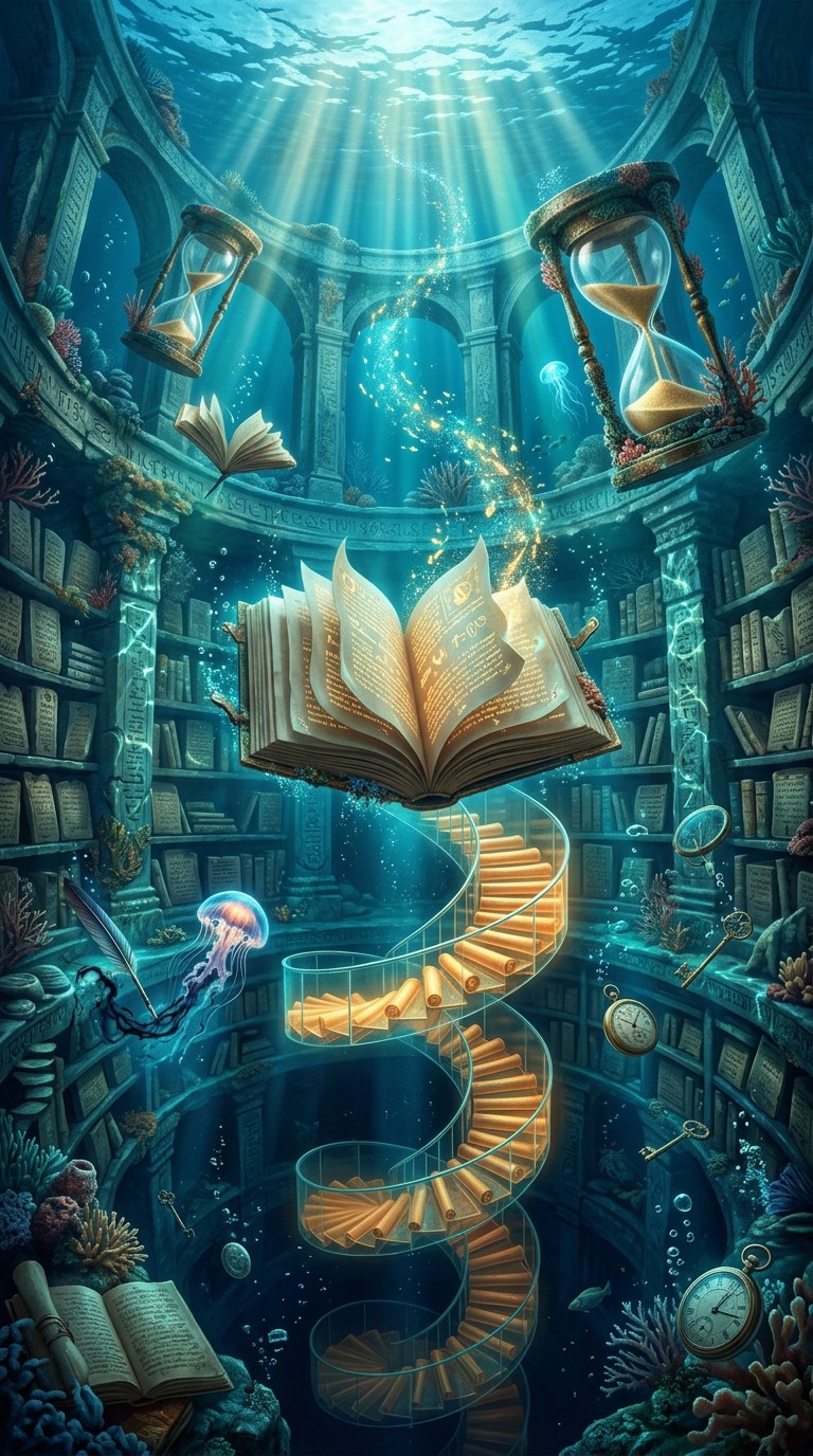 Free Underwater Time Library Image - Underwater, Library, Surreal ...