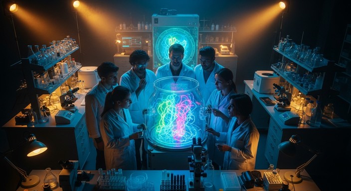 Free Glowing Biological Specimen Image - Laboratory, Fluorescence ...