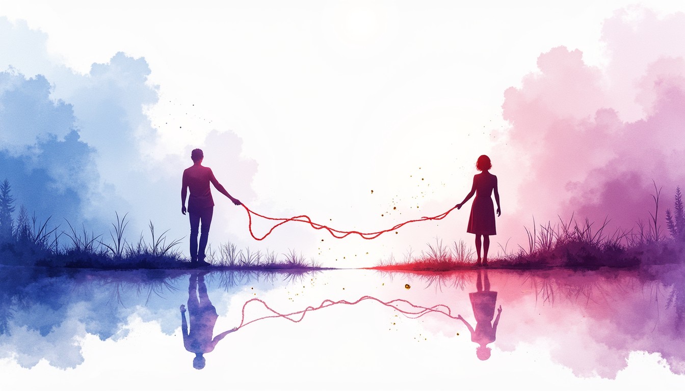 Thread Connection Soul Free Threads Binding Souls Image - Connection, Silhouettes, Watercolor ...