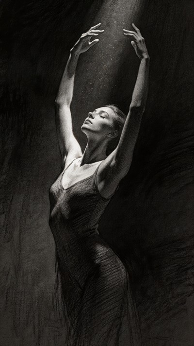 Free Ascending Through Shadows Image - Charcoal, Sketch, Illustration ...