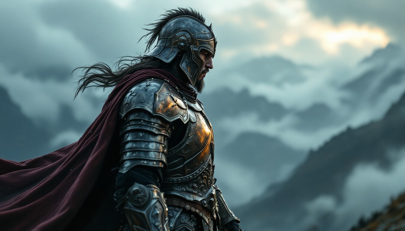 Free Warrior Awaits Battle Image - Warrior, Armor, Mountains | Download ...