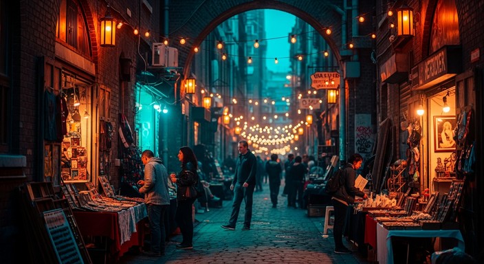 Free Urban Night Market Image - Alleyway, Urban, Lanterns | Download at ...