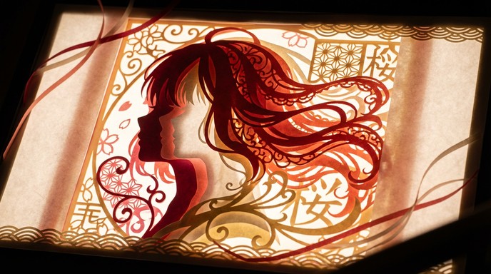 Free Red Paper Silhouette Image - Kirigami, Papercraft, Anime ...