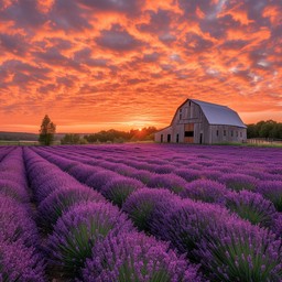Free Lavender Field Sunset Image - Lavender, Sunset, Barn | Download at ...