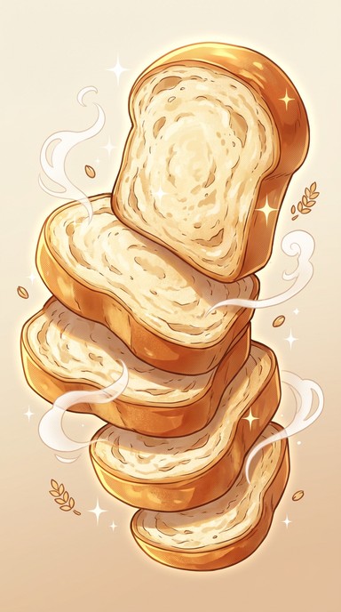 Free Golden Bread Stack Image - Bread, Anime, Illustration | Download ...