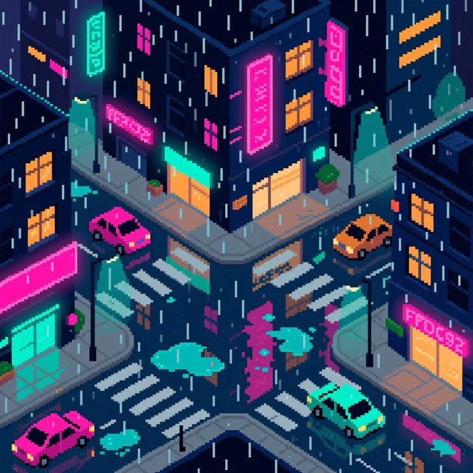 Free Neon Pixel Junction Photo - Cyberpunk, Pixel, Neon | Download at ...