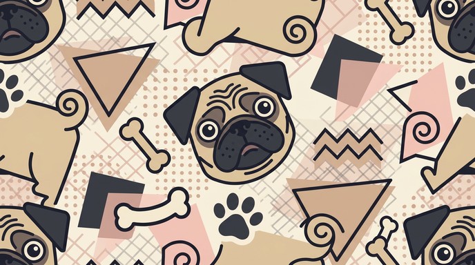 Free Geometric Pug Pattern Image - Pug, Dog, Pattern | Download at ...