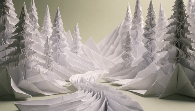 Origami In Nature Free Geometric Origami Landscape Image - Origami, Papercraft, Geometric ...