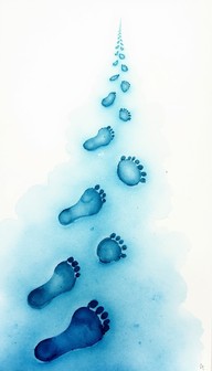 Free Ascending Blue Footprints Image - Footprints, Watercolor, Blue ...