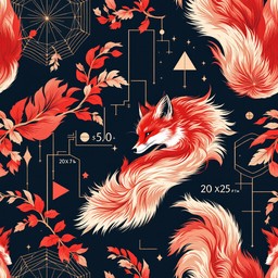Free Geometric Fox Pattern Image - Geometric, Fox, Artdeco | Download ...