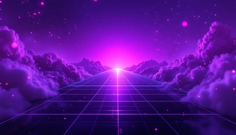 Free Purple Neon Horizon Image - Synthwave, Cyberpunk, Purple ...