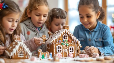 Free Joyful Gingerbread Fun Image - Children, Gingerbread, House ...