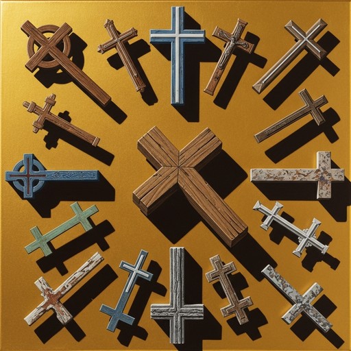 A mesmerizing arrangement of Christian crosses from various traditions ...