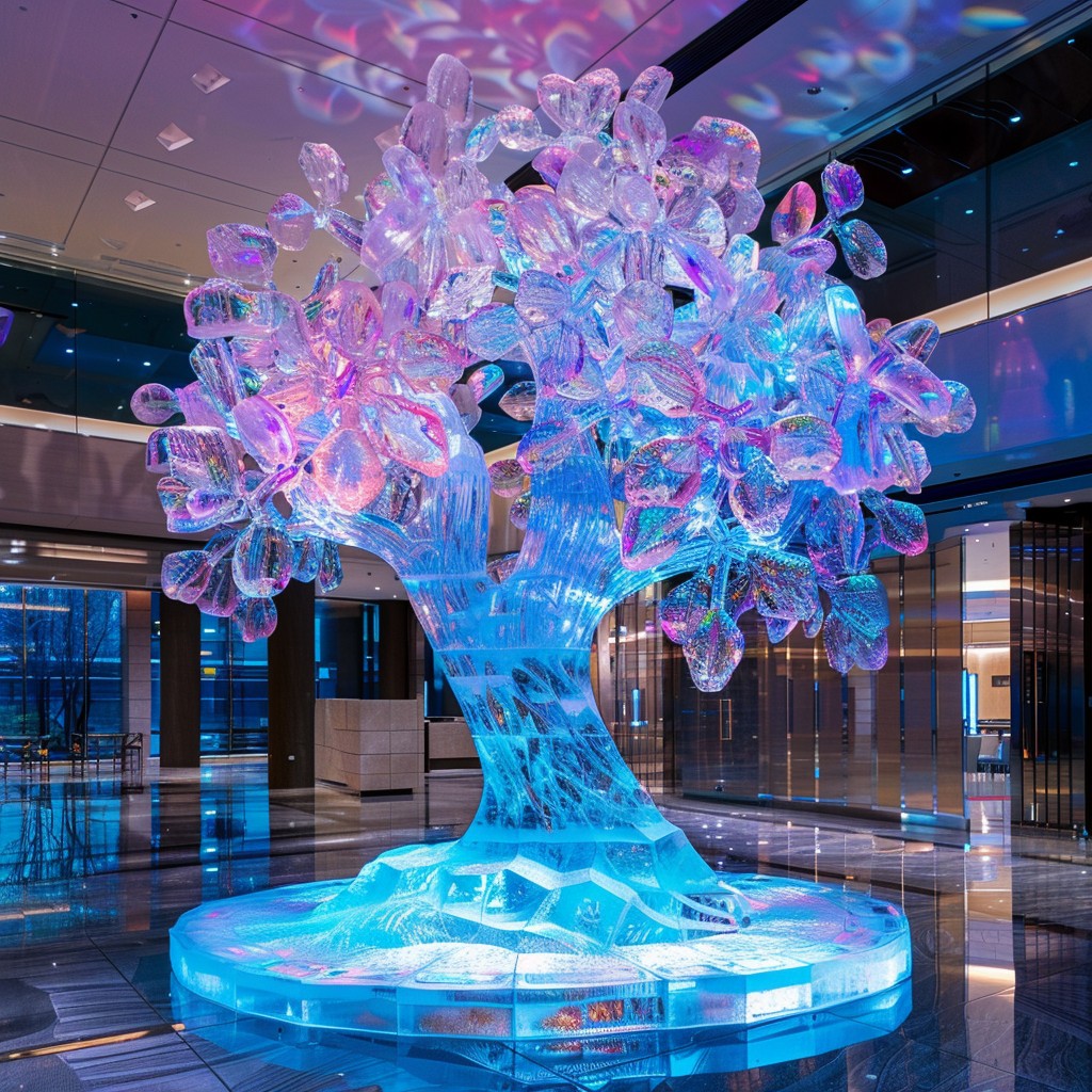 Free Illuminated Glass Tree Image - Art, Sculpture, Illuminated ...
