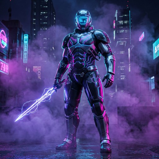 Free Neon Cyber Knight Image - Cyberpunk, Knight, Warrior | Download at ...