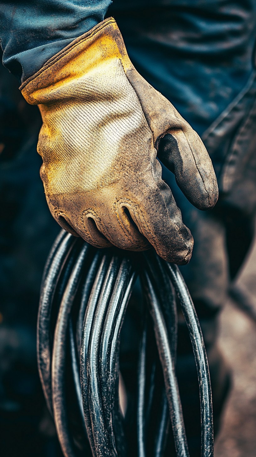Cable Handes Free Hand with Cables Image - Gloves, Wires, Work | Download at StockCake