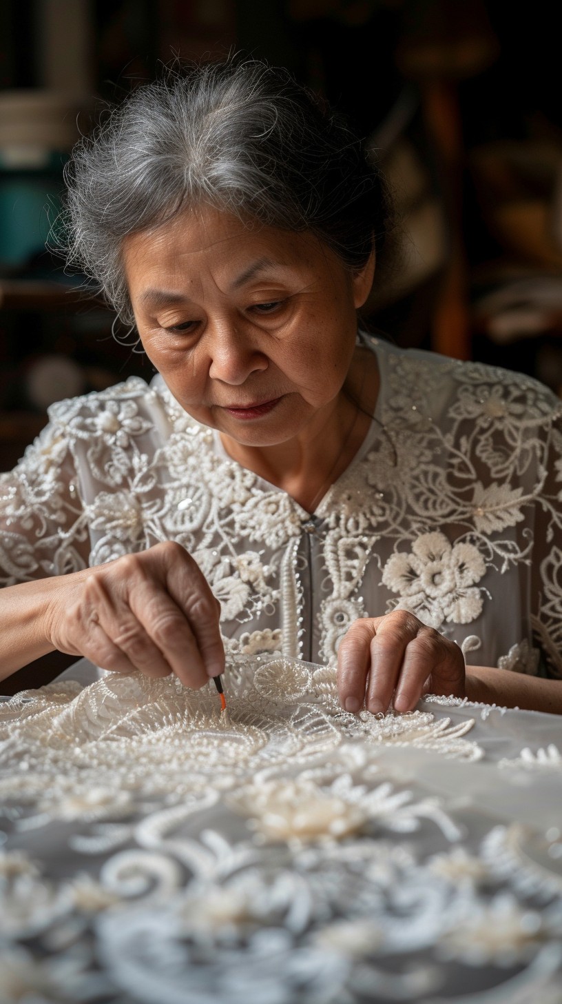Free Delicate Craftsmanship Focus Image - Elderly, Woman, Embroidery ...