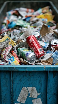 Free Overflowing Recycling Bin Image - Recycling, Waste, Overflow ...