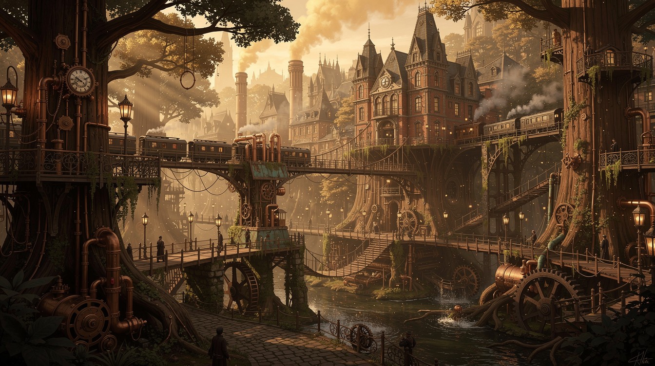 Free Steampunk Forest City Image - Steampunk, Victorian, Forest ...