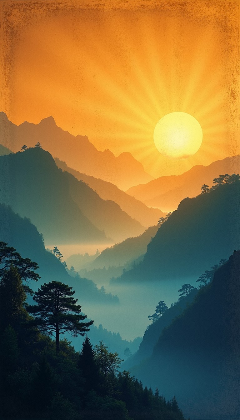 Free Golden Mountain Valley Image - Sunset, Mountains, Golden ...