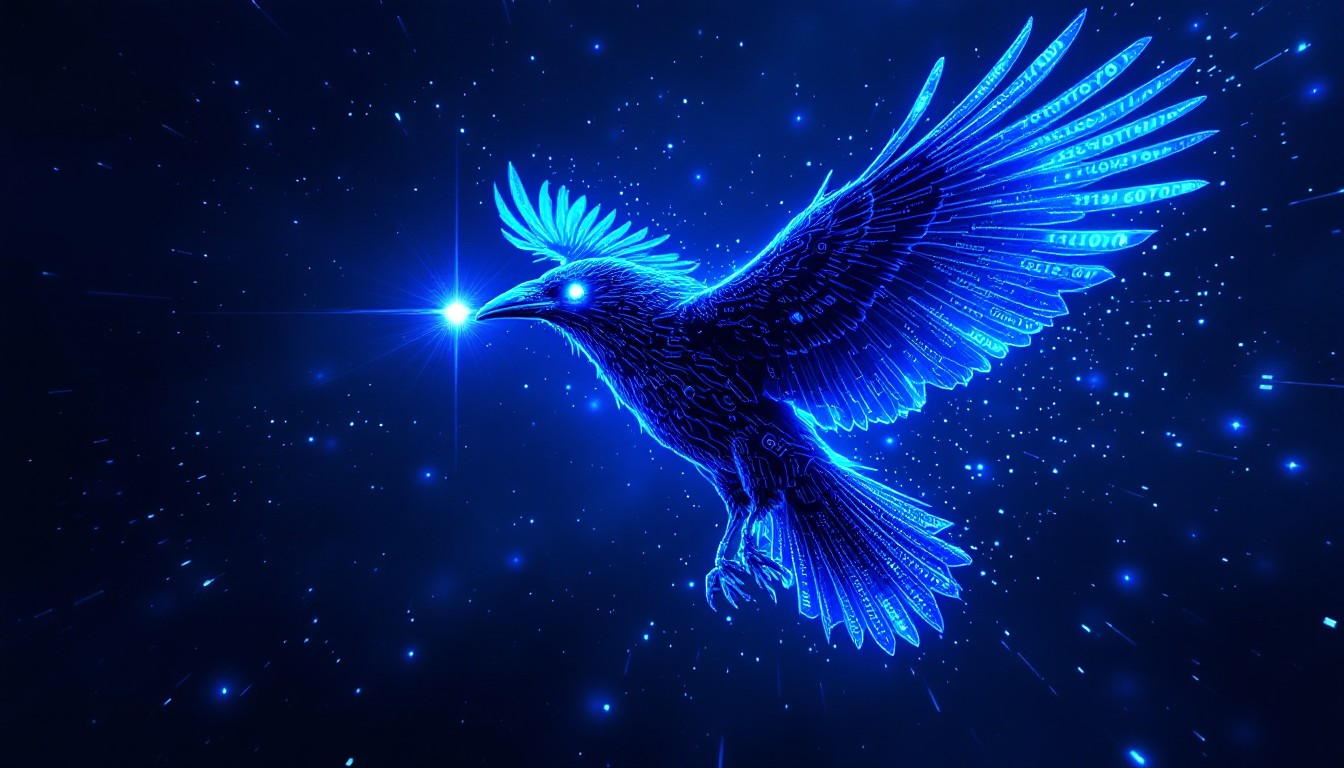 Free Digital Raven Soars Image - Raven, Cyberpunk, Blue | Download at ...