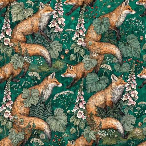 Free Woodland Fox Border Image - Woodland, Foxes, Floral | Download at ...