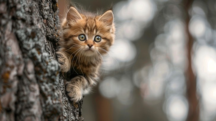 Kitten Feature Free Curious Kitten Climbing Image - Kitten, Forest, Curious | Download ...
