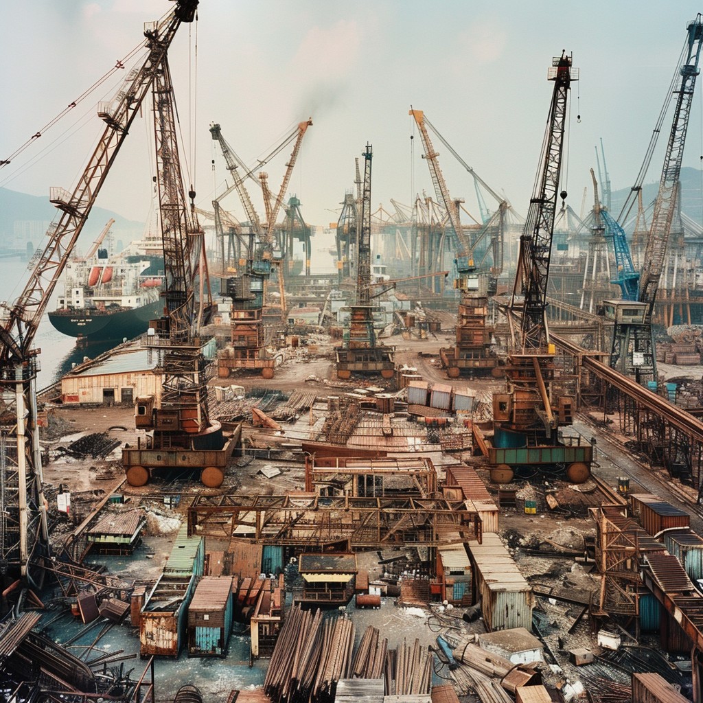 Shipyard Risks Image Free Industrial Shipyard Chaos Image - Shipyard, Industrial, Cranes ...