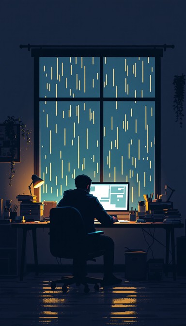 Free Rainy Digital Night Image - Pixel, Rain, Night | Download at StockCake