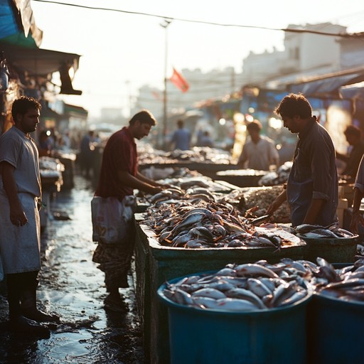Free Busy Fish Market Photo - Market, Sunset, Fish | Download at StockCake