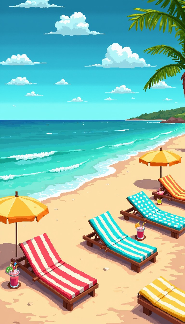 Free Pixel Beach Vacation Image - Beach, Pixel, Retro | Download at ...