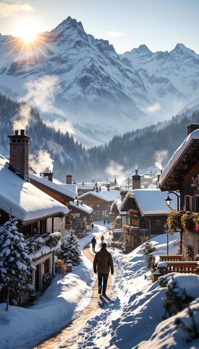 Free Snowy Village Path Photo - Alpine, Winter, Snow | Download at ...