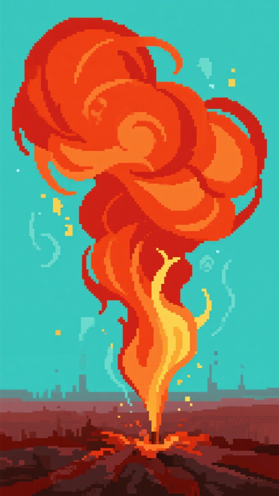 Free Spiraling Fire Geyser Image - Pixelart, Flame, Fire | Download at ...