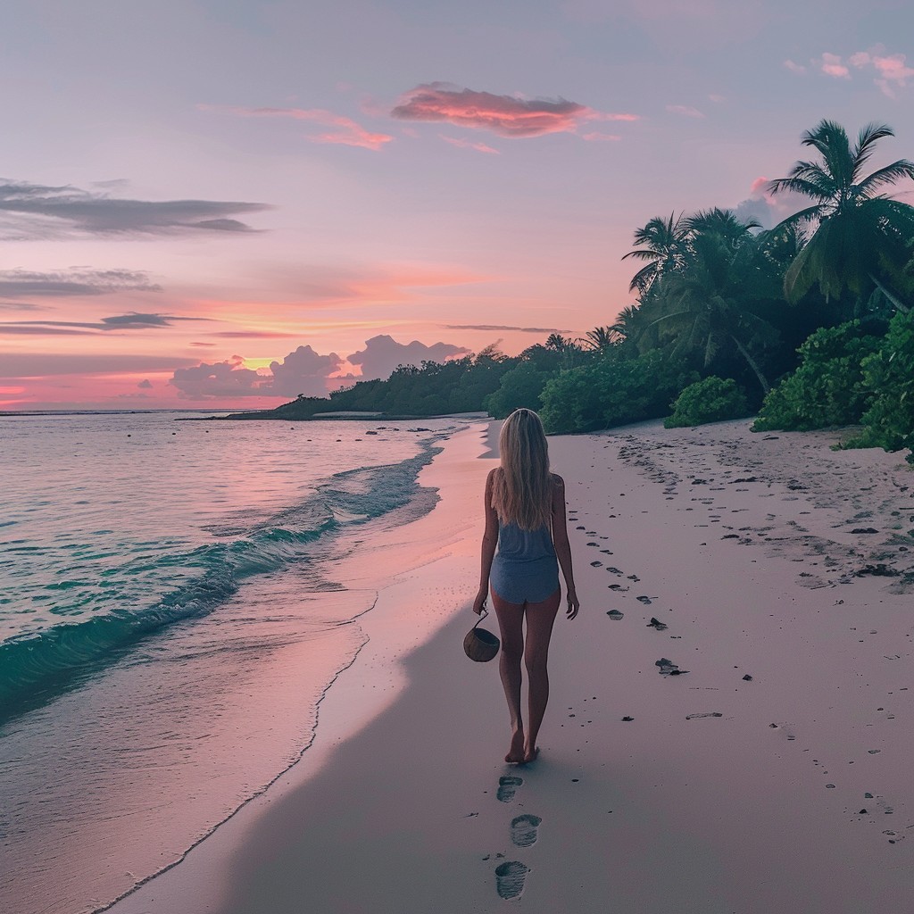 Free Sunset Beach Walk Image - Sunset, Beach, Woman | Download at StockCake