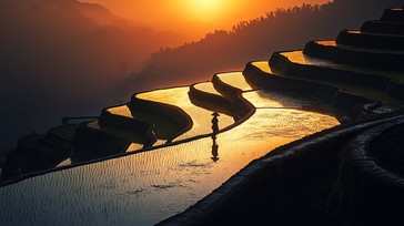 Free Sunset rice terraces Image - Sunset, Terraces, Rice | Download at ...