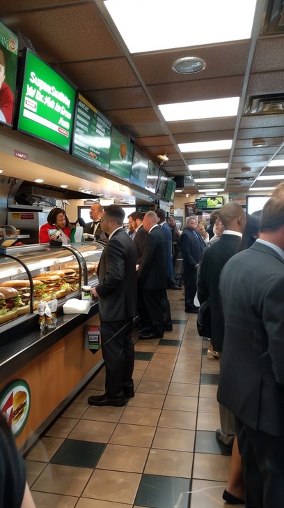 Free Busy Lunchtime Queue Image - Restaurant, Customers, Queue ...