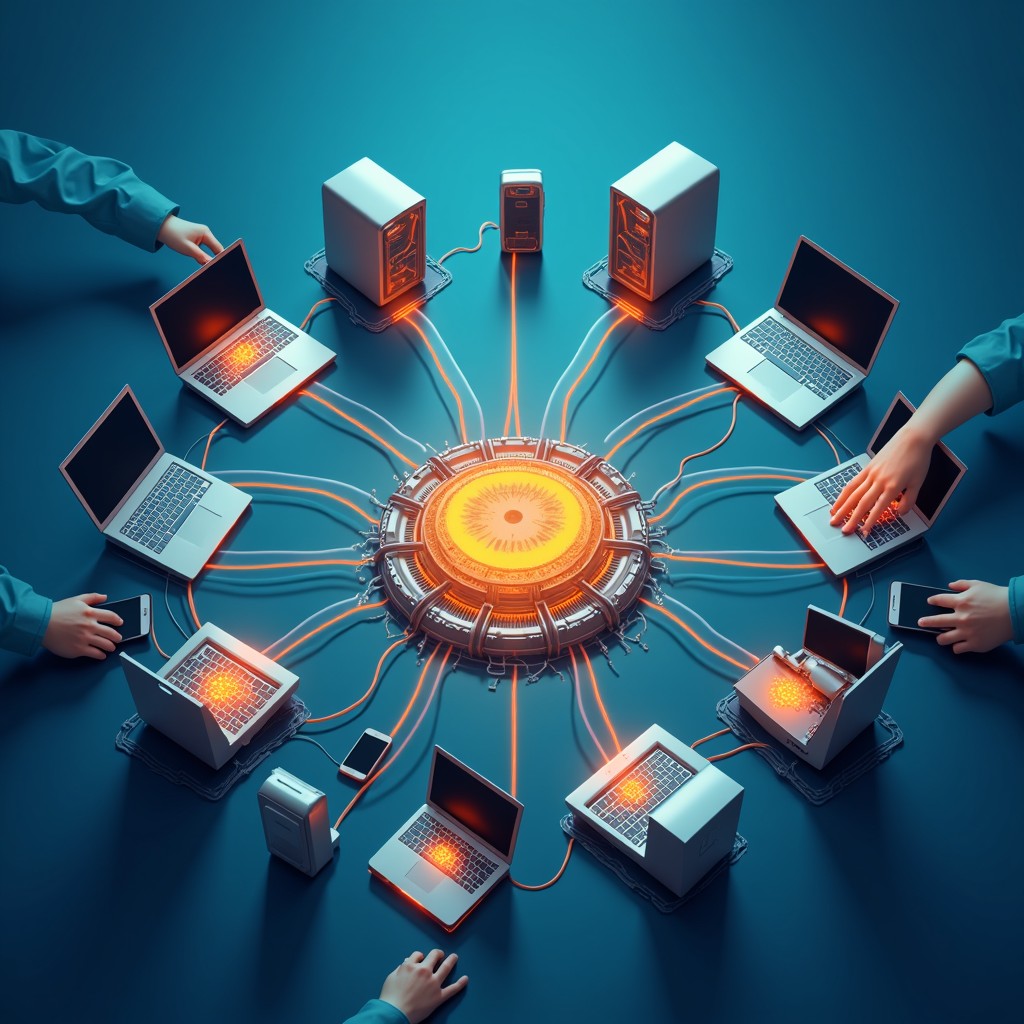 Free Connected Digital Ecosystem Image - Technology, Network, Digital ...
