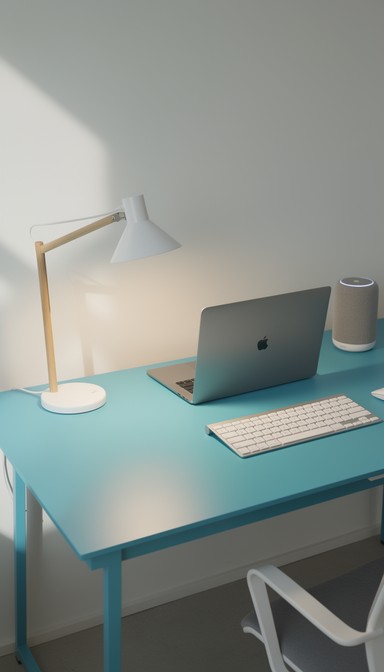 Turquoise Computer Free Turquoise Desk Setup Image - Turquoise, Desk, Minimalist ...