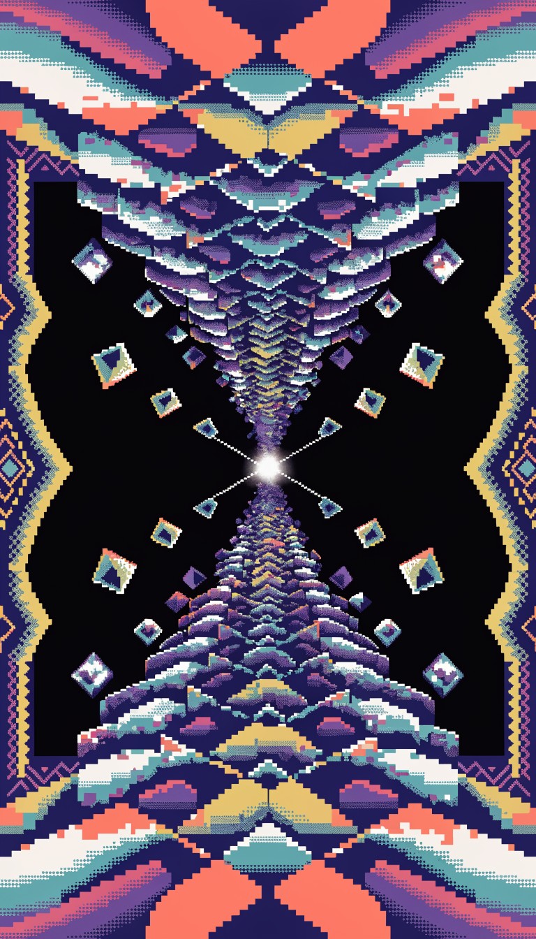 Free Neon Pixel Cascade Image - Pixel, Retro, Geometric | Download at ...